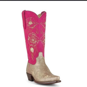 Cowgirl Boots Pink Gold Caborca by Liberty Black Waterloo Boots Size 7.5